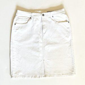 Chico's Platinum White Denim Skirt